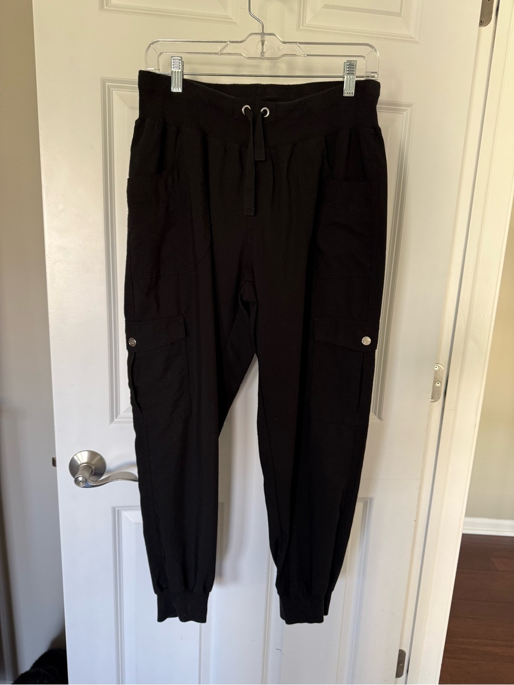 Black Women's Cargo Joggers with Drawstring Waist